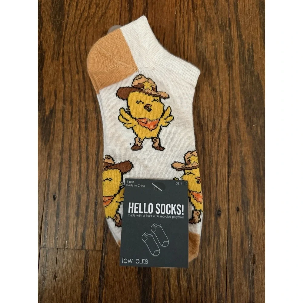 Women's Hello Socks! Western Chick Cowgirl Low Cut Socks Size 4-10 NWT